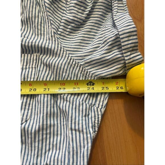 Lucky Brand NWT Lucky Brand Blue & White Linen Striped Tie Waist Dress Women’s S - Picture 4 of 6